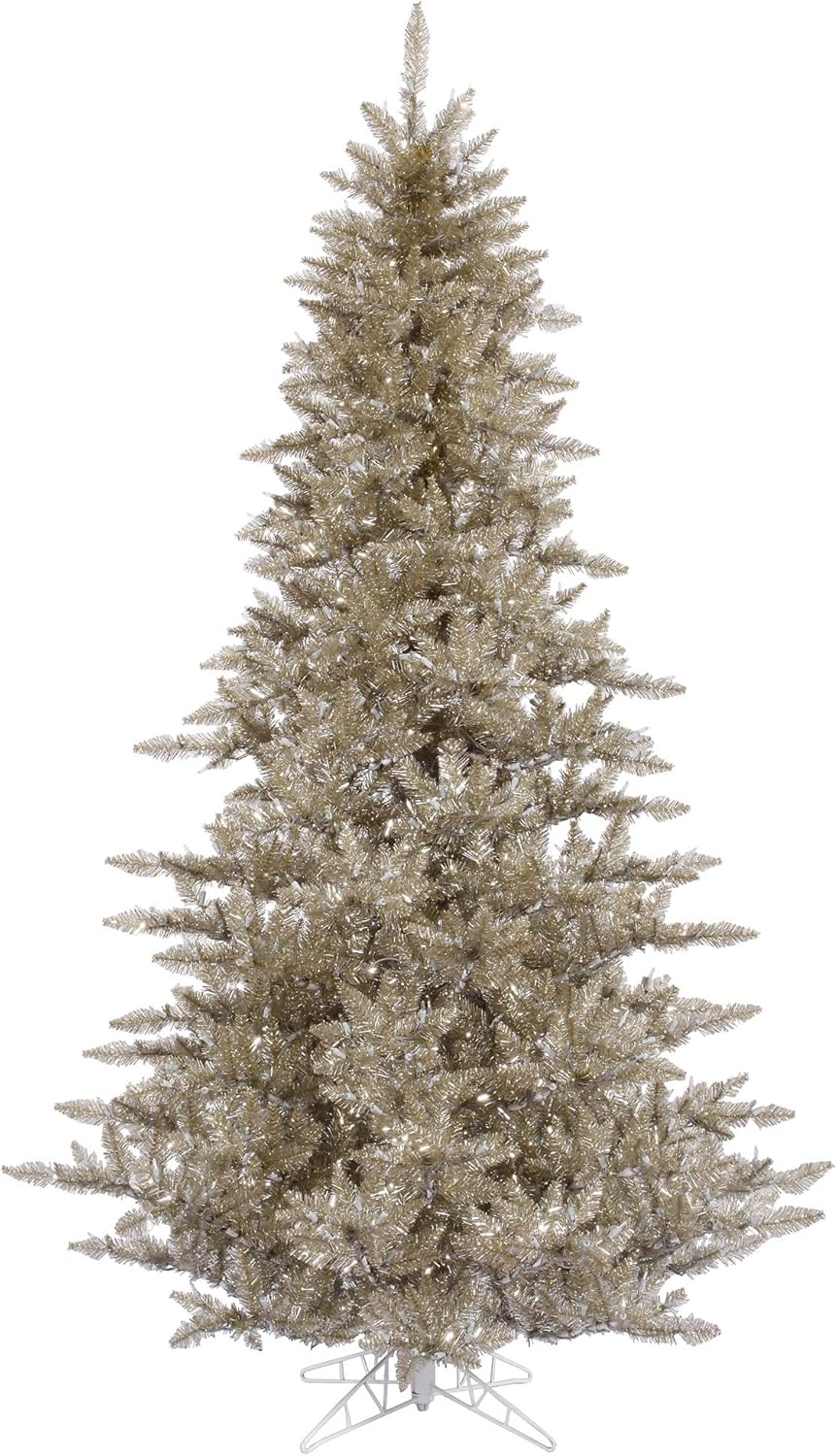 Vickerman 9' Champagne Fir Artificial Christmas Tree, Unlit - Faux Champagne Christmas Tree - Seasonal Indoor Home Decor