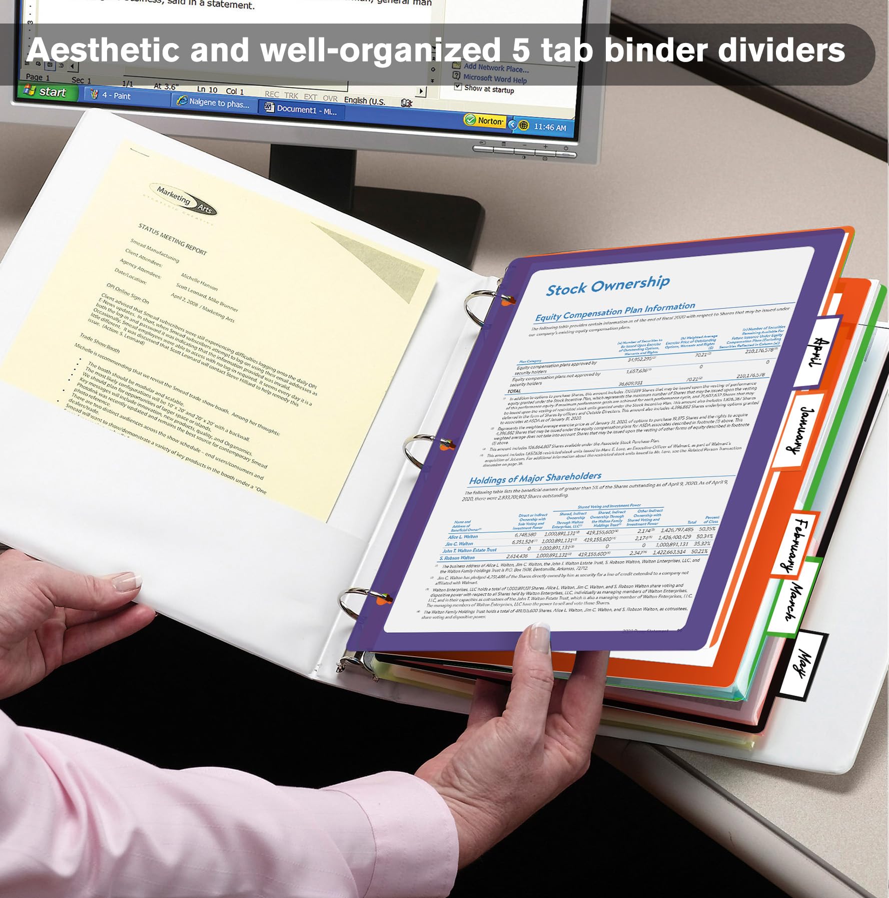 Color Coded Tabs 15-Piece 3-Ring Binder Dividers With Tabs - Vintage ...