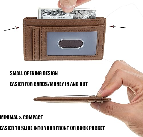 Vista 4 de Cartera Chelmon Slim RFID - Cartera de bolsillo frontal minimalista para tarjetas de crédito delgadas