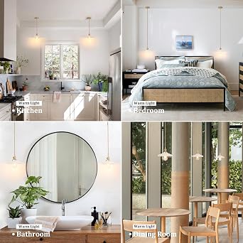 Shenmoyl Pendant Light with White Pleated Ceramic Lampshade, Brass Vintage Pendant Light Adjustable Hanging Light for Kitchen Island Dining Room Hallway 7.87 Inch Diam