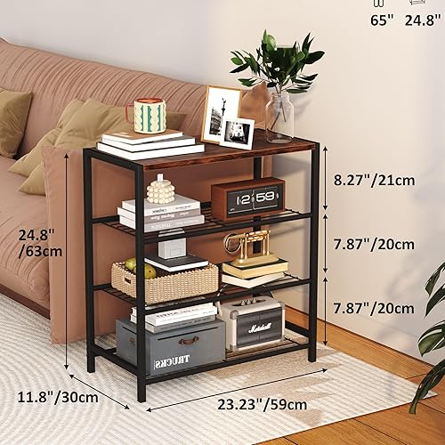 Miniatura 3 de Yusong 4-Tier Narrow Shoe Rack for Closet, Small Shoe Storage Organizer for Entryway, Slim Shoe Skinny Shelf Shoe Stand Tall Shoe Tower for Hallway,