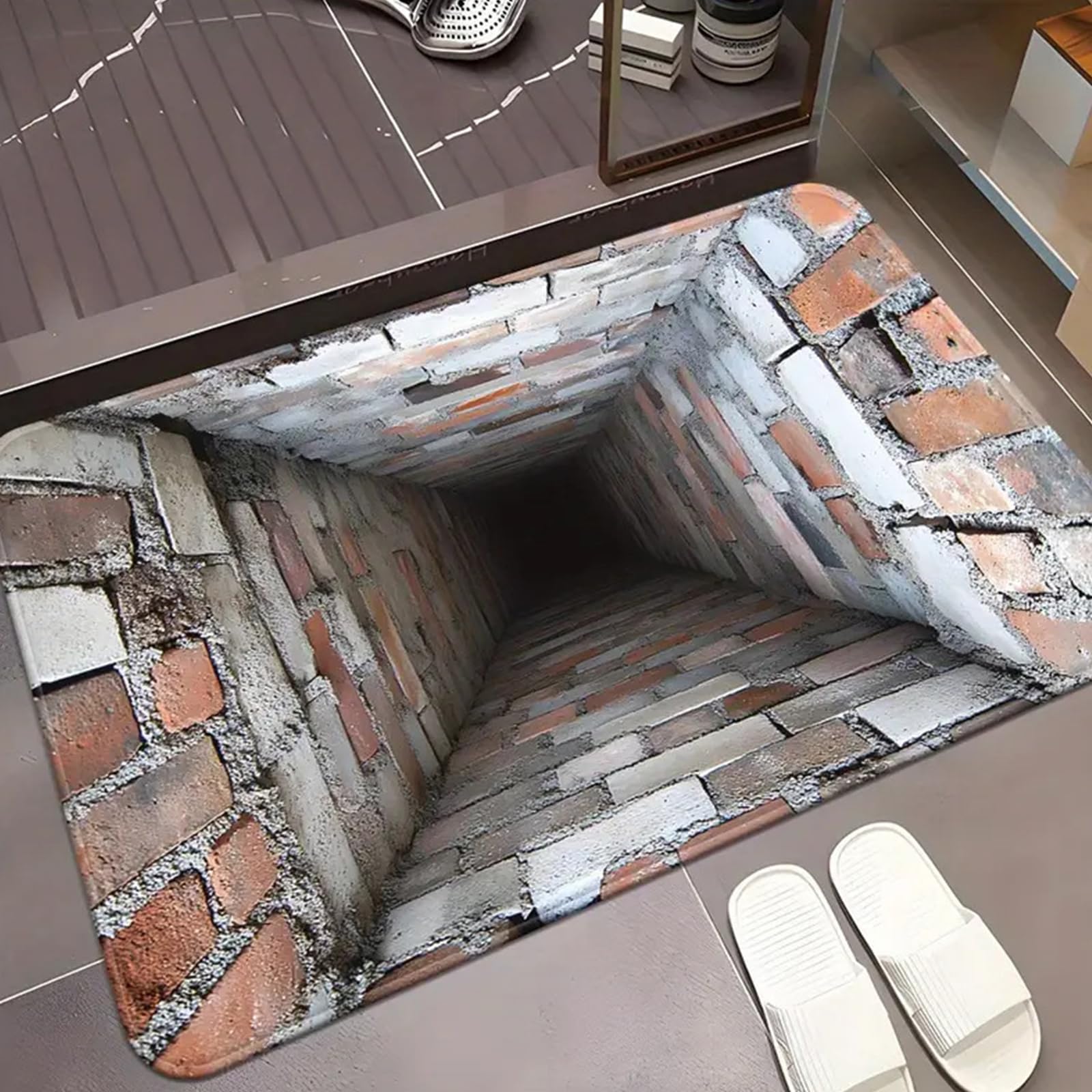 acsewater Front Door Mat Indoor Outdoor Entrance, Optical Illusion Funny 3D Rug Creative Personalized Doormat, Washable Vortex Illusion Floor Mat โ image 1