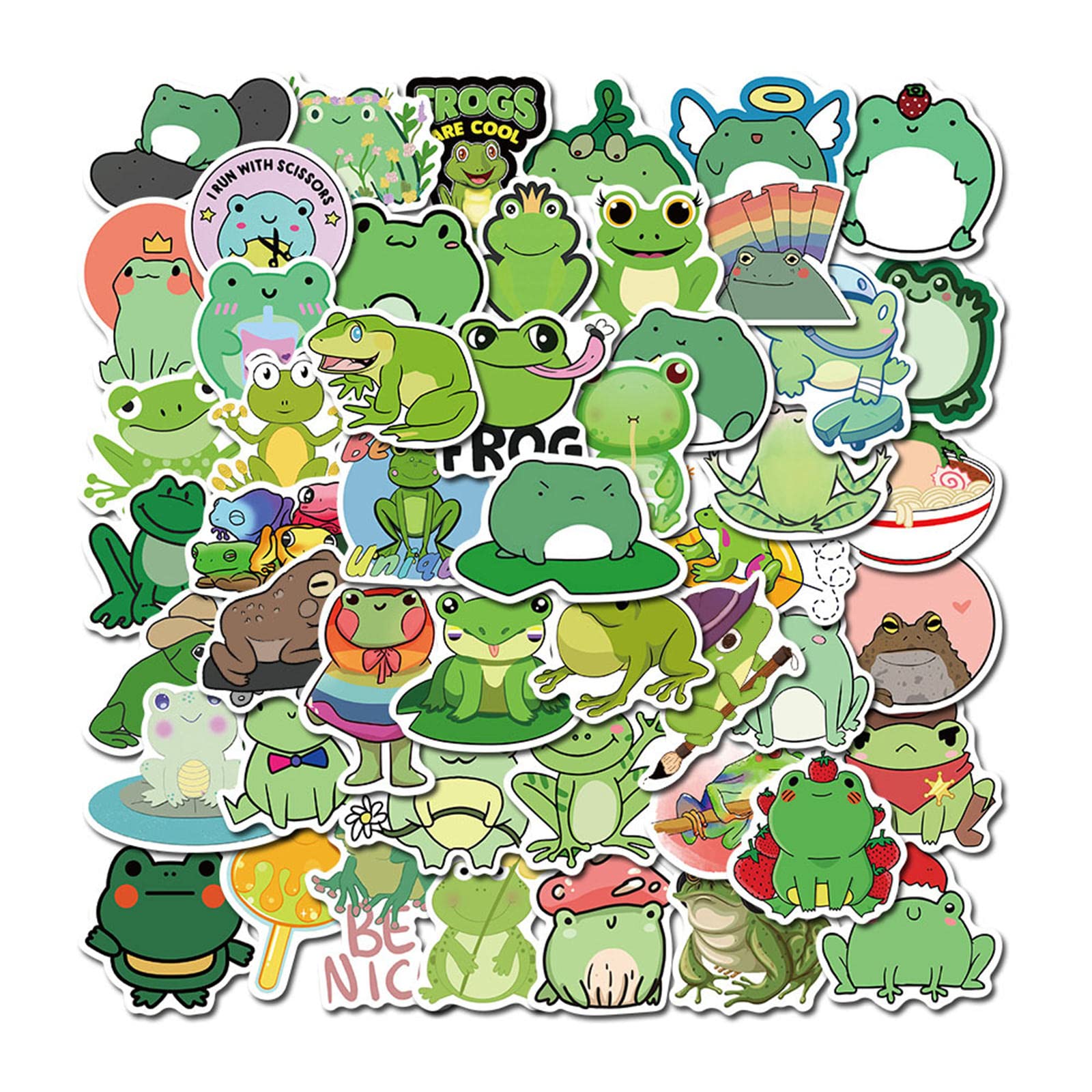 Snapklik.com : Frog Stickers 50Pcs Cute Animal Stickers Cartoon ...