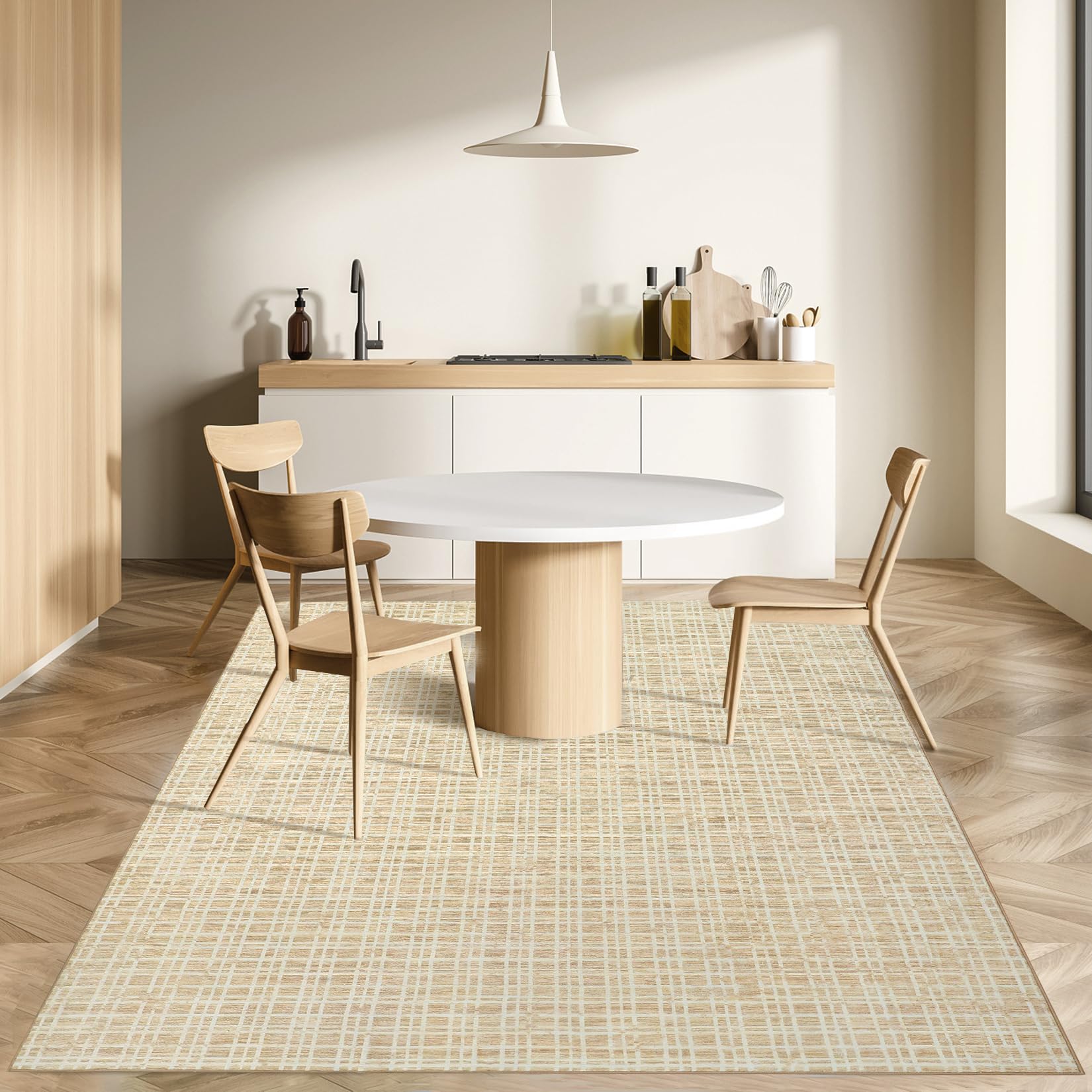 Tapis Moderne 2.4x25.4 Cm GarveeHome - Lavable Machine - Antidérapant - Poils Courts