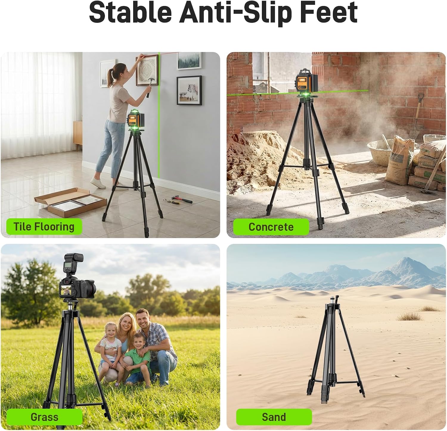 AIXZ Laser Level Tripod, 22.4-59 inch Height Adjustment with Integrated Level Bubble Lightweight Laser Scanner Stand, Retractable Legs Aluminum Tripod for Stable Measurement