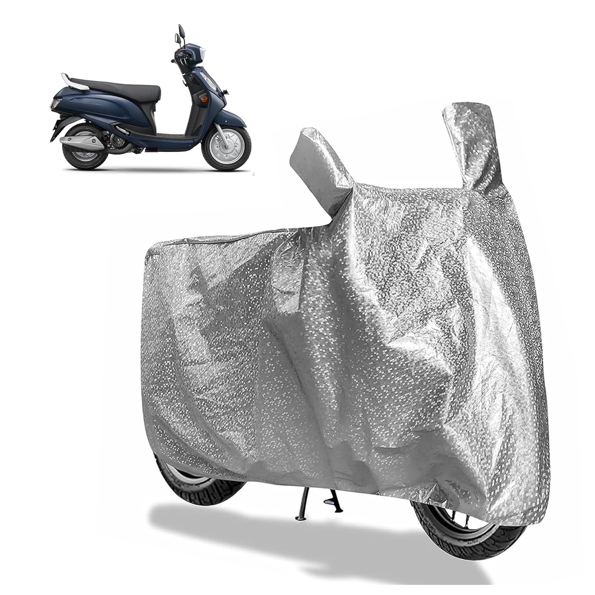 Sulfar Bike Cover for Suzuki Access 125 (Standard/Special Ed.) | Waterproof, Dustproof & UV Protected | All Weather Two Wheeler Cover (Silver) New 2026 Variants-image-5