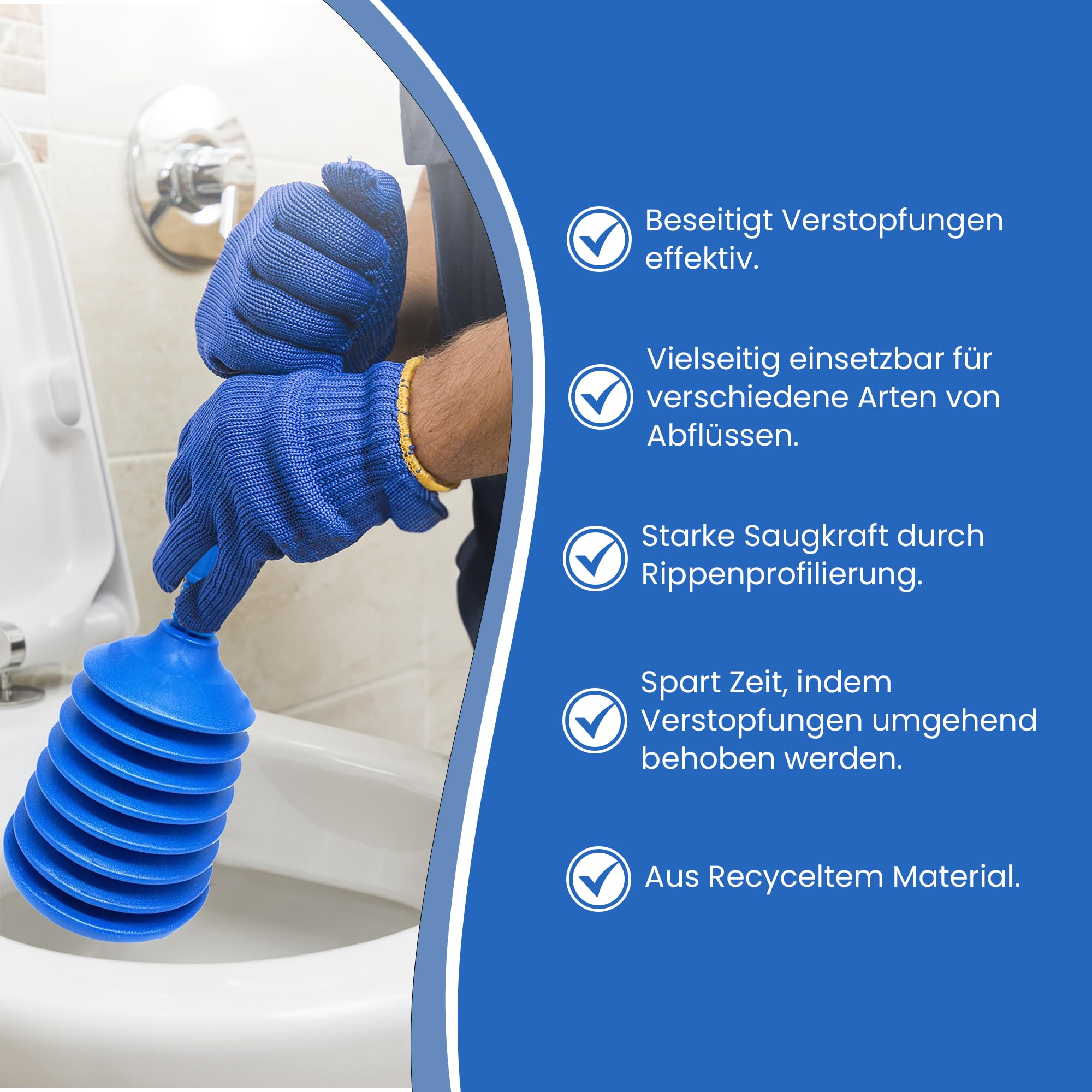 Saugglocken Set | Pömpel - Rohrreiniger | Pümpel-Set | Abflussreiniger (2er)