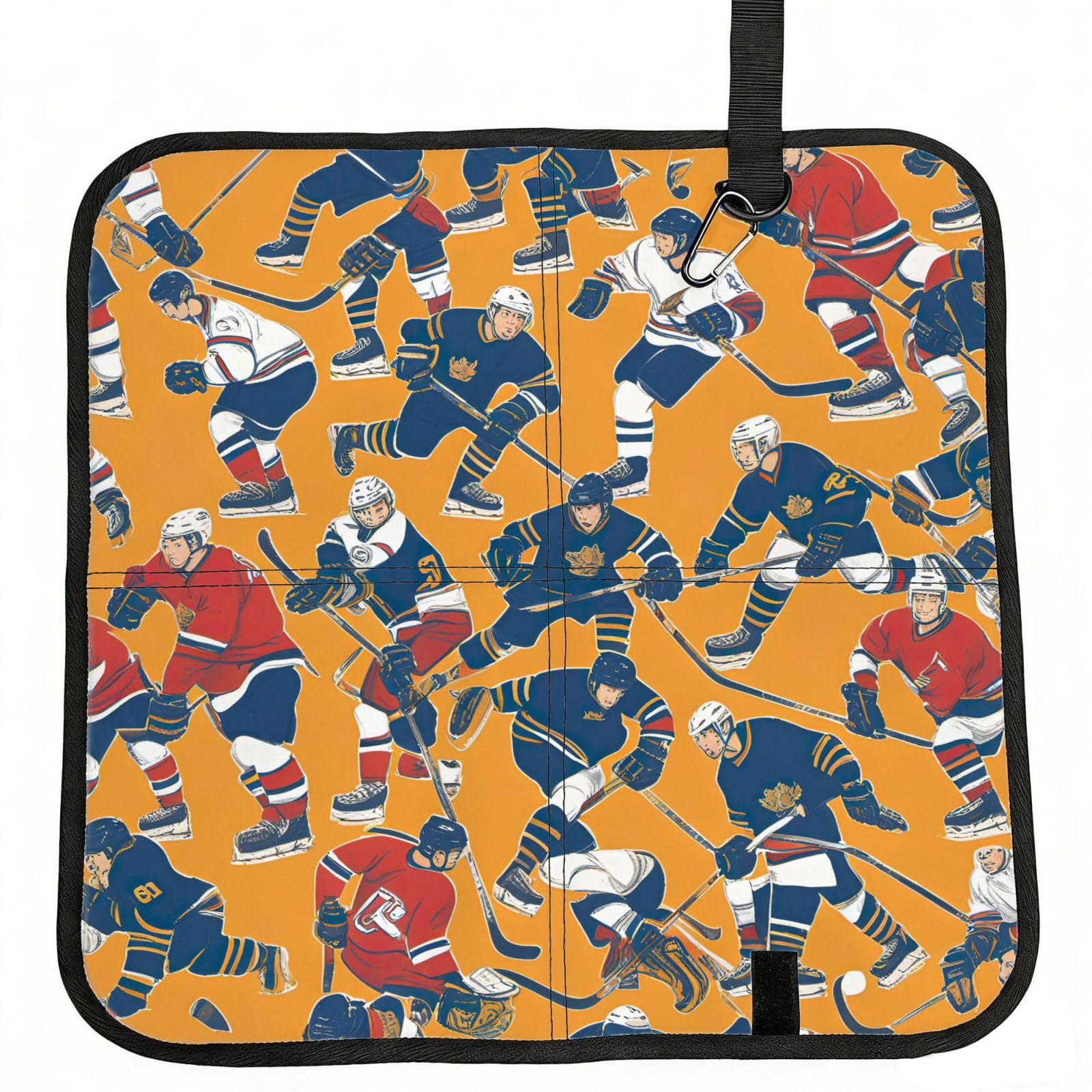 AYYQWE Hockey Print Foldable Seat Cushion Portable Chair Pad Office Commuting Picnic Camping Outdoor