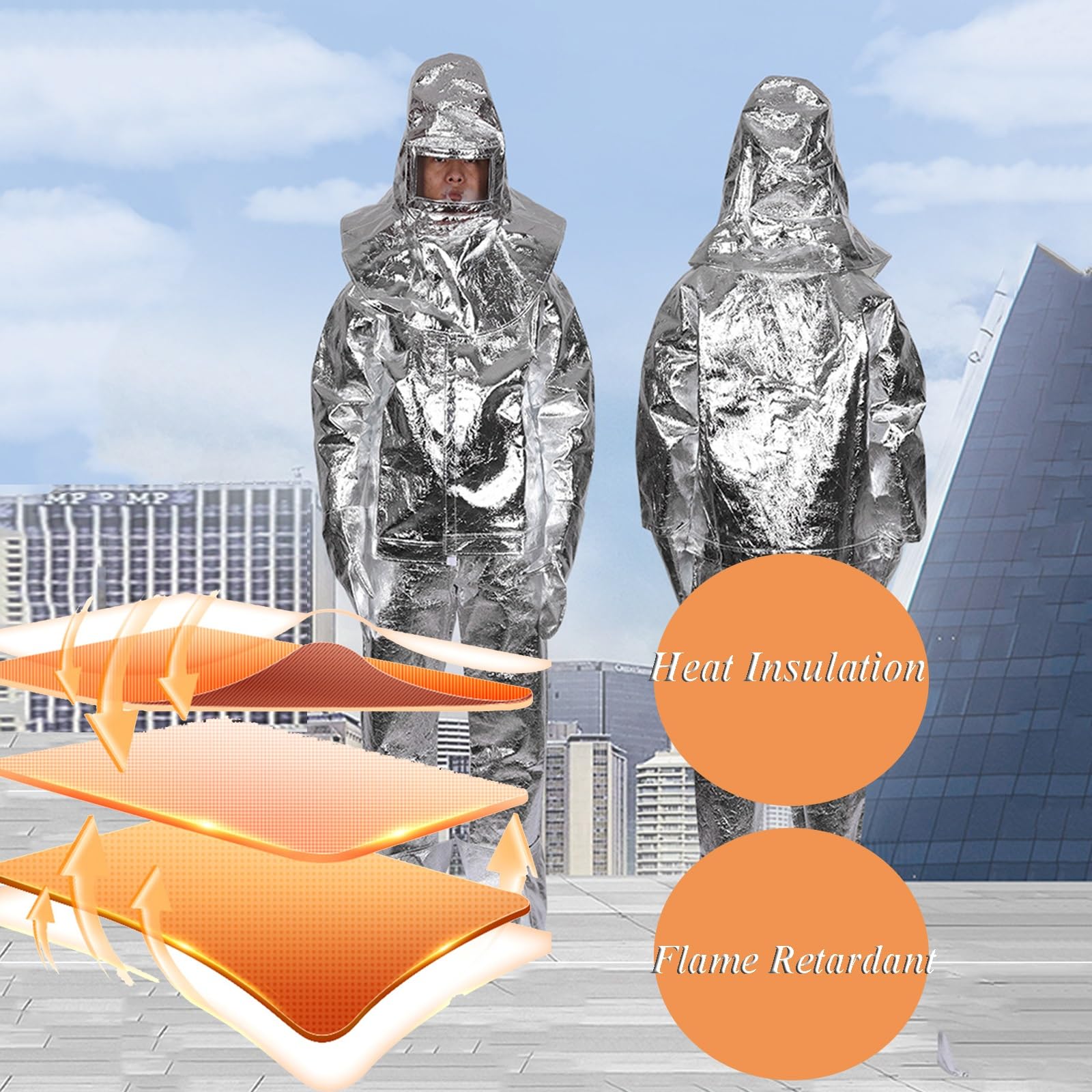 Traje Anti Radiación Térmica De 1000 Grados Ropa De Papel De Aluminio Compuesto Resistente Al Fuego Uniforme Ignífugo De Protección Contra El Calor