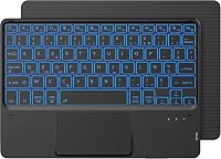 CACOE Bluetooth Billentyűzet Touchpad-dal, Vezeték Nélküli, 7 Szín Háttérvilágítás, Francia Billentyűzet, iOS Android Windows Tablet 1