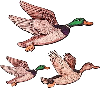 AmaQueen Mallard Duck Wall Art Decor Set, Rustic Wooden Wall Sculptures for Farm Nursery Bedroom Classroom Playroom Living Room Entryway Housewarming Party Set Home Office 3 Pieces (Large)