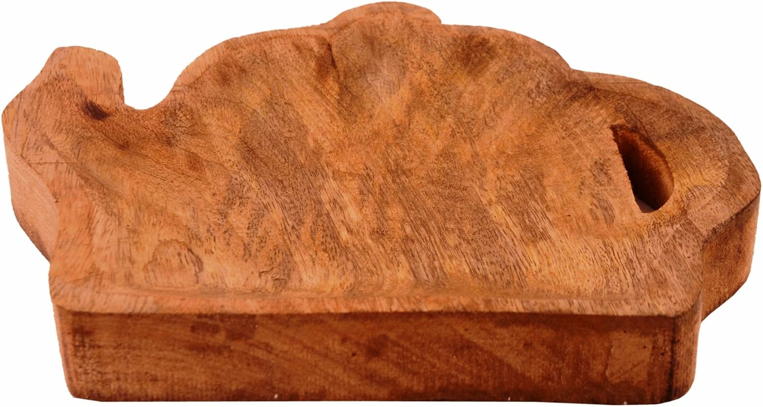 Purpledip Wooden Serving Tray/Platter 'Tea-time': Small Plate for Snacks, Cookies, Fruits Or Aftermints (11288)