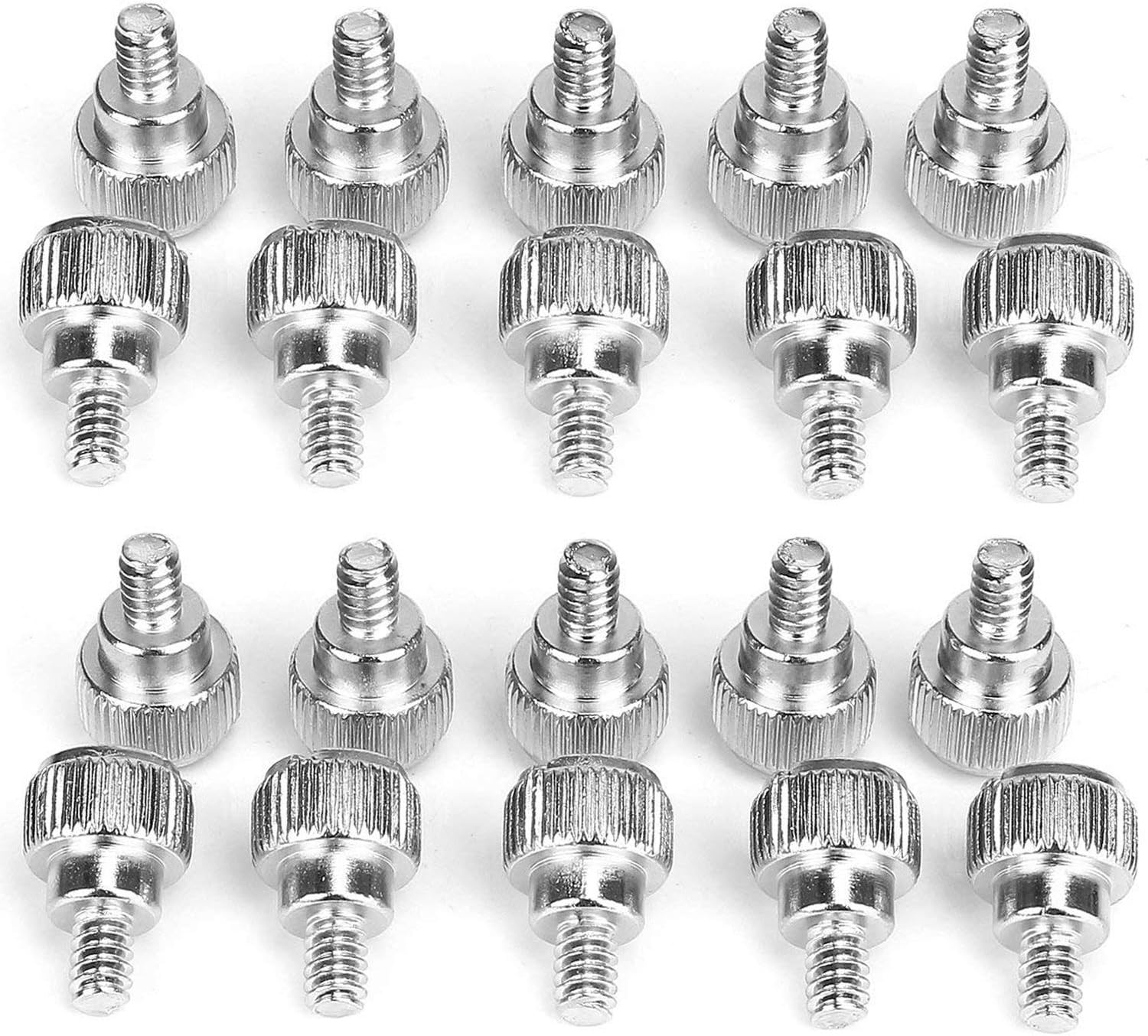 Pingranso 20PCS Computer Case Thumb Screws, Size:6#-32X5mm (Silver)