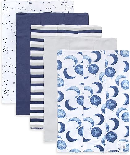 Miniatura 4 de Burt's Bees Baby Juego de regalo unisex para bebé sábana para cuna, funda para cambiador y paños para eructos, paquete esencial de algodón 100%