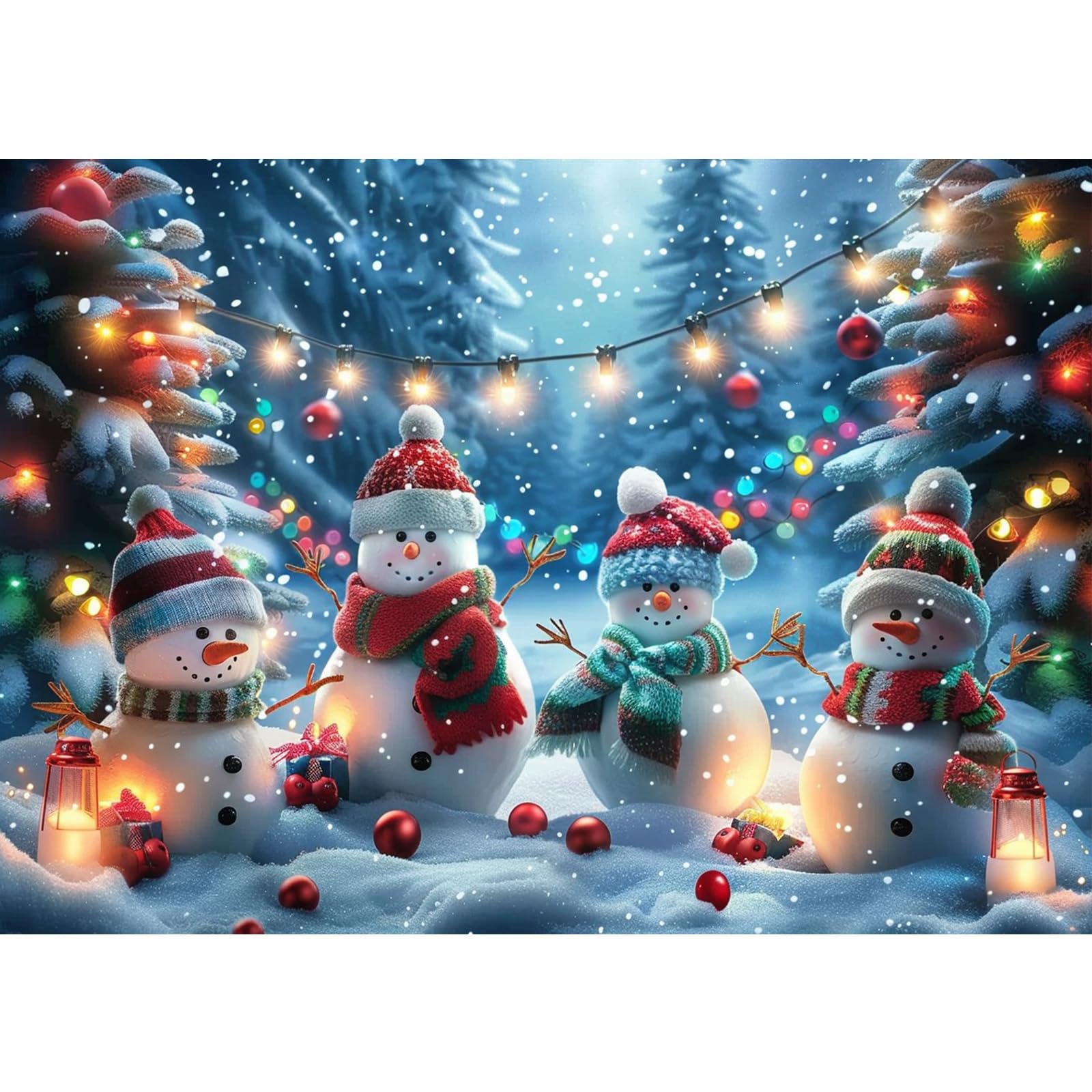 MOGTAA Christmas Diamond Art Painting Kits for Adults, Snowman DIY 5D Diamond Painting Kits for Adults Beginners, Full Drill Winter Diamond Dots Crystal Art Kits for Home Decor Gifts 30x40cm