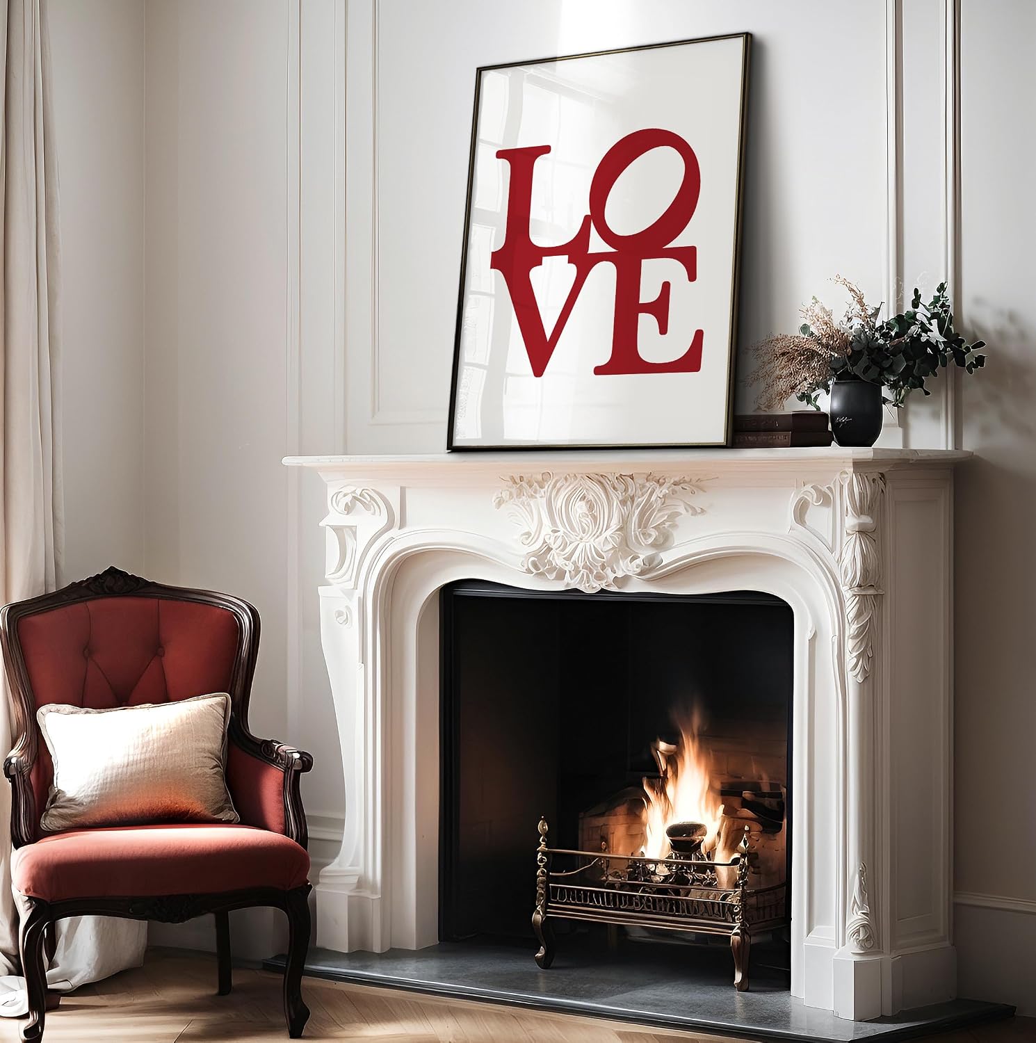 Poster Master Love Print - Typography Poster - Valentine's Day Art - Minimal Gift for Men, Women, Couples & Lovers - Romantic Decor for Bedroom, Living Room or Dorm - 8x10 UNFRAMED Wall Art