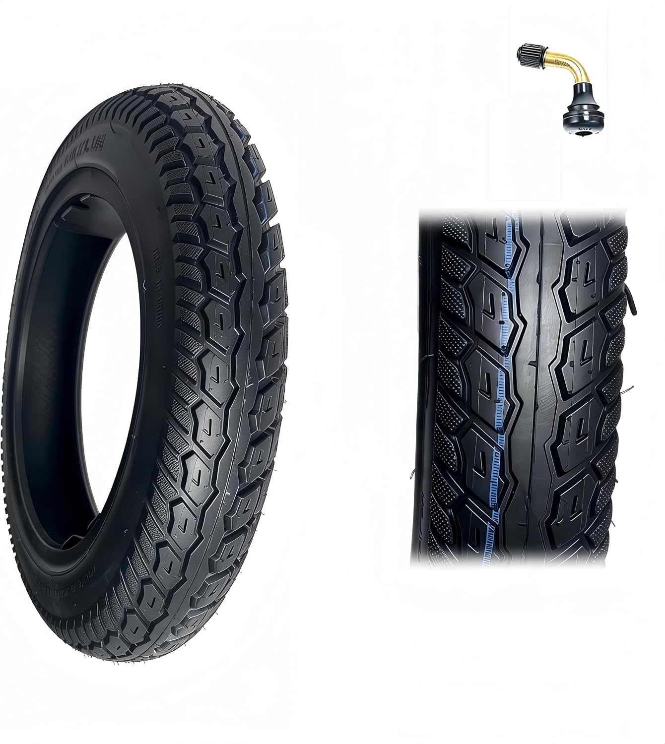 14x2.125 Tubeless Tire Anti-Skid/Wear-Resistant/Explosion-Proof Angled Valve for E-Bikes/Scooters