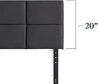 Vista 130 de LUCID - Cabecera tapizada de altura media, capitoné de diamantes, acolchado poliéster, altura ajustable 34 a 46 in, fácil montaje compatible