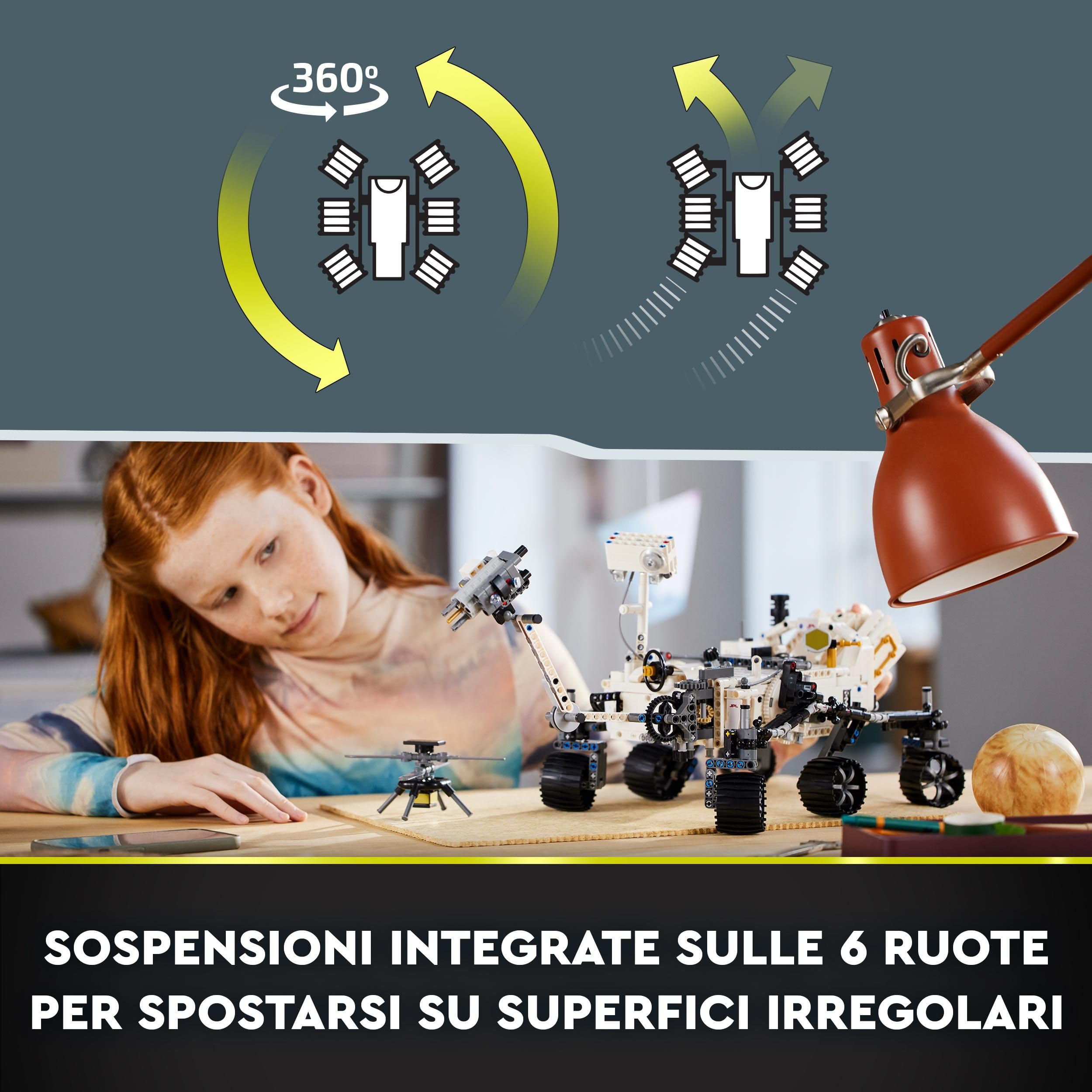 LEGO 42158 Technic NASA Mars Rover Perseverance, Set Spaziale con Esperienza App AR, Idea Regalo di Compleanno per Bambini e Bambine dai 10 Anni in su, Modellino da Costruire di Gioco Scientifico