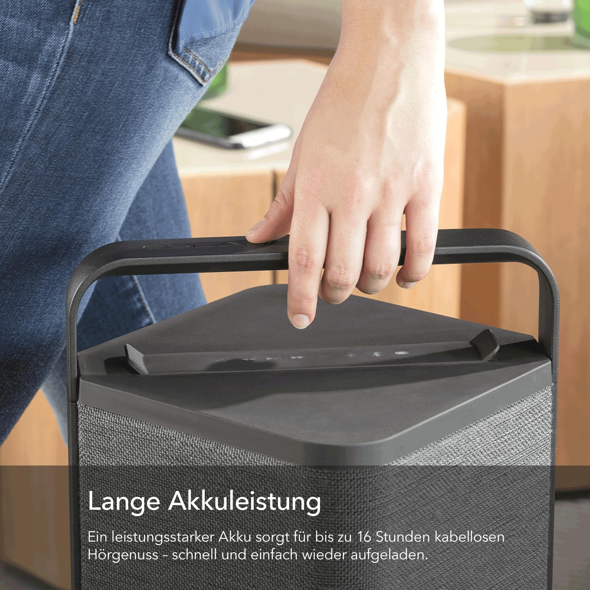 ESCAPE P6 BT przenośny głośnik Bluetooth, 60 W, czas pracy akumulatora 16 h, subwoofer, czarny