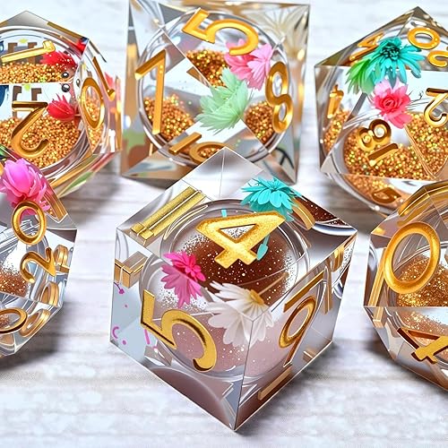 Miniatura 8 de Juego de dados de resina, juego de dados poliédricos DND de Calabozos y Dragones, adecuado para juegos de rol, RPG Explorer Magic The Gathering