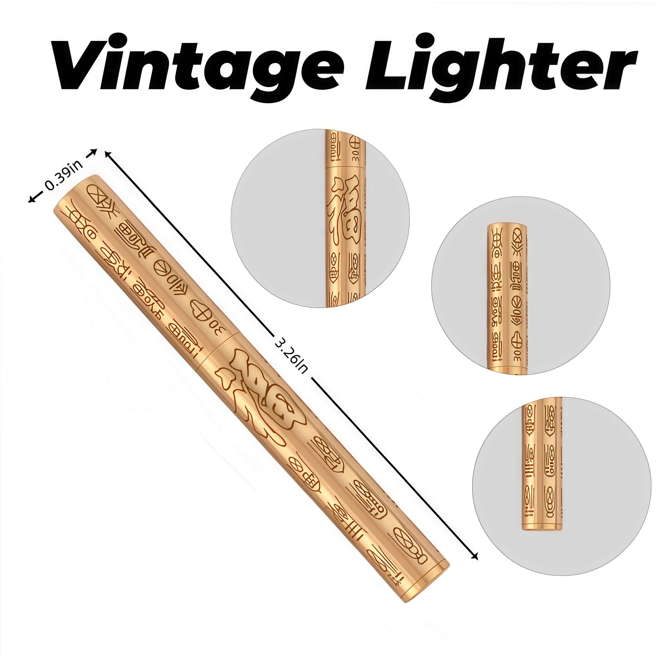 Encendedor de queroseno resistente al viento, rueda de latón de cobre vintage, regalo para hombres, perfecto para papá, día del padre, accesorios coleccionables, camping, uso al aire libre