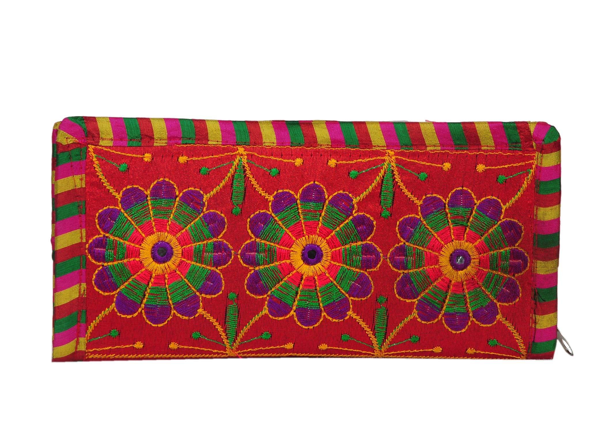 suneshcreation Red Traditional Handcrafted Jaipuri gujrati Clutch or Purse for Women's & Girls | Color : Red | Material : Fabric | Size : Free Size-picture-53