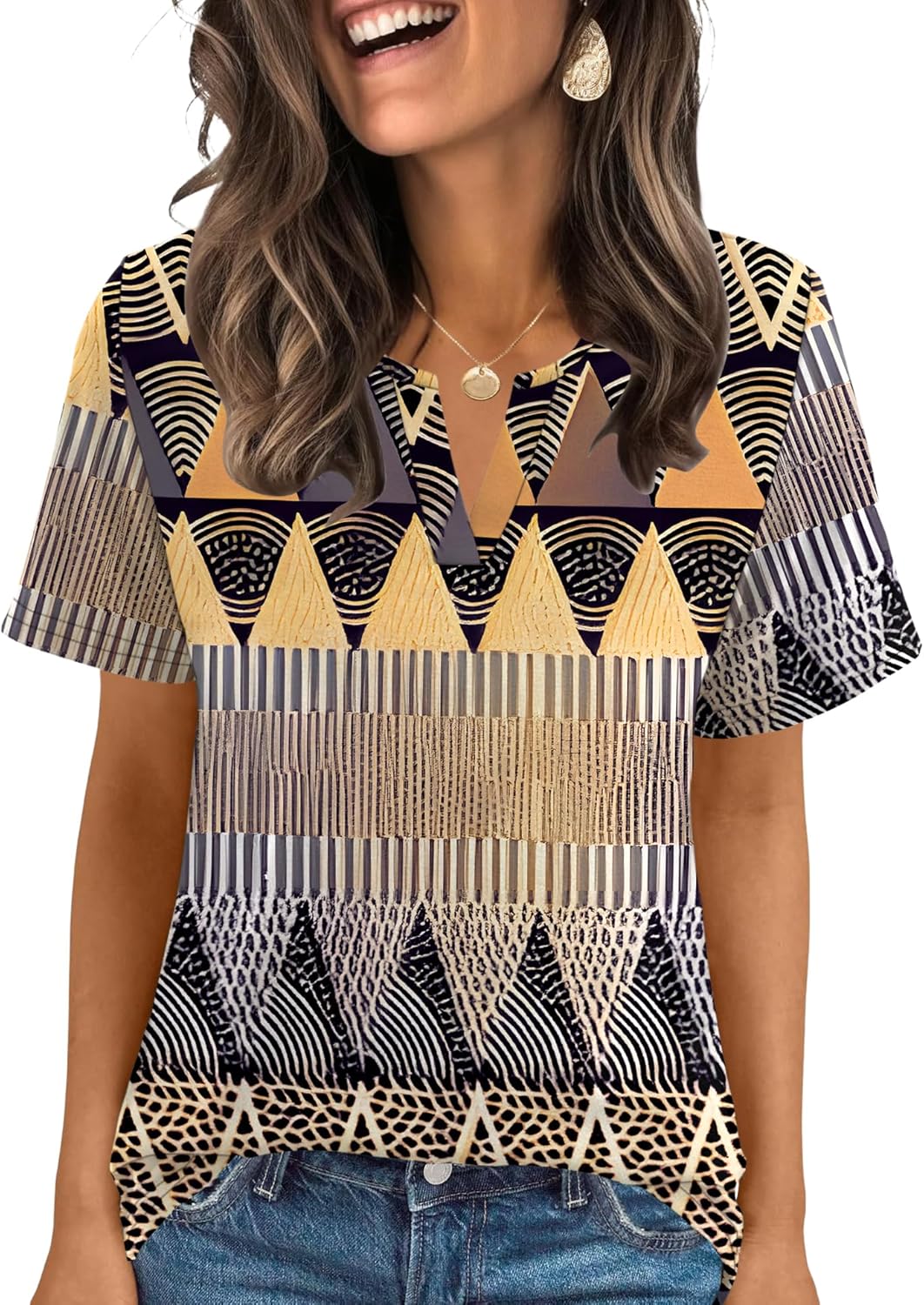 LOMON Womens Short Sleeve V Neck T Shirts Summer Tops Basic Tees Business Casual Blouses Trendy Fashion Clothes - Image 2