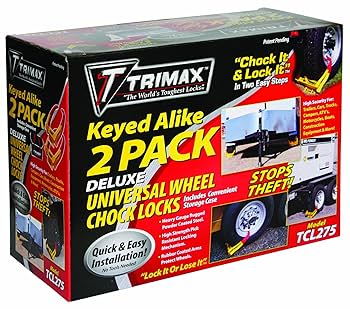 Amazon | TRIMAX 車輪止めロック 2個セット | タイヤ止め | 車