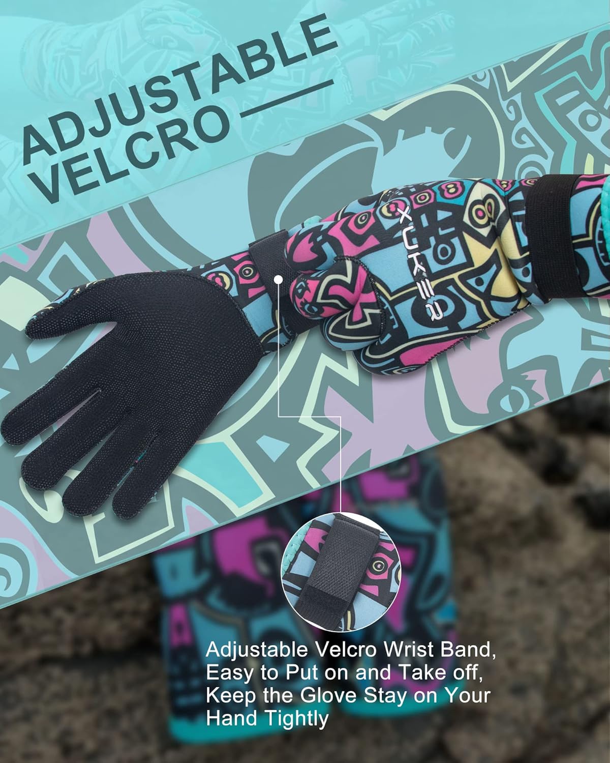 XUKER Neoprene Gloves Men Women, 3mm Camouflage Patterned Winter Wetsuit Gloves Keep Warm for Scuba Diving Surfing Swimming Fishing Water Sports - Image 6