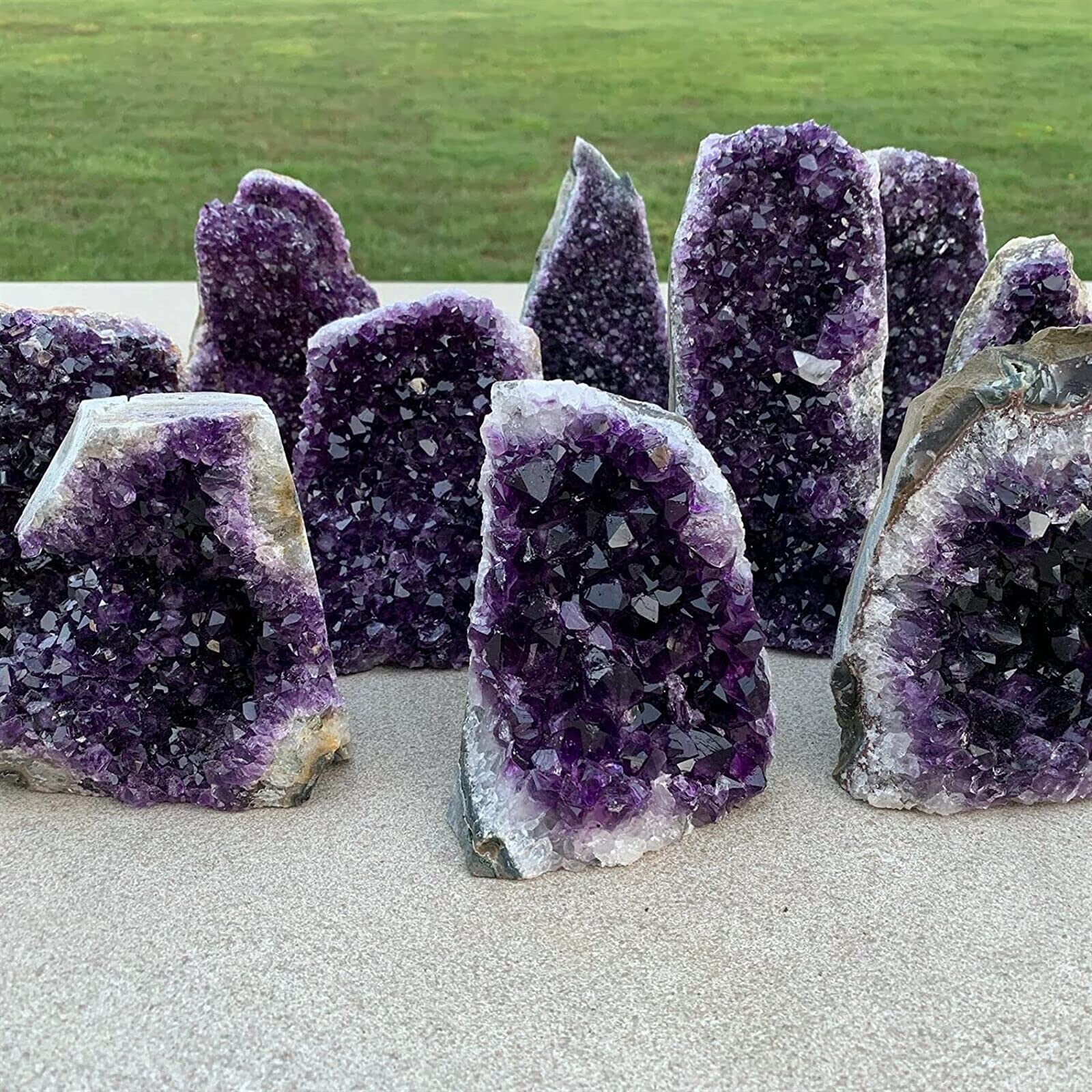 Amatista Piedra Áspera Amatista Natural Geoda Cuarzo Racimo Cristal Espécimen Energía Curación (Tamaño : 440-500g) Inicio Colecciones (Size : 740-800g)