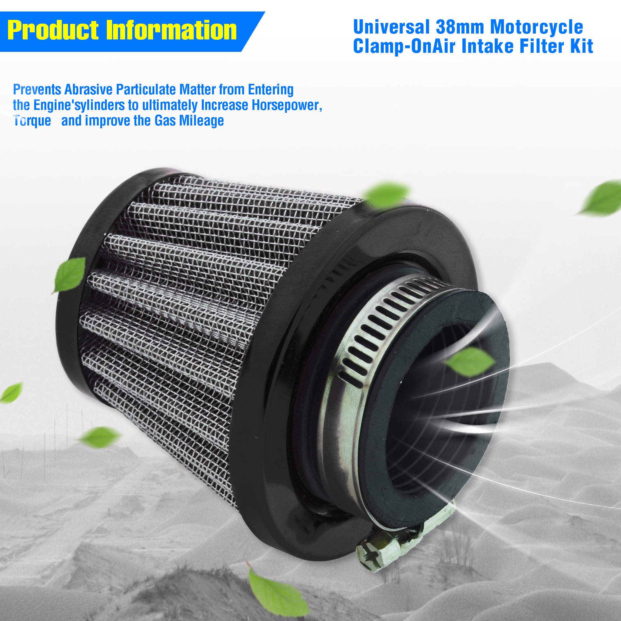 Filtro De Aire De Otocicleta De 1.496 In Para SSR 110cc 125cc Coolster CRF Dirt Pit Bike GY6
