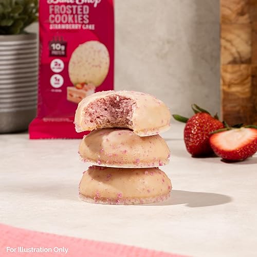 Miniatura 5 de Quest Nutrition Paquete doble de galletas heladas, pastel de fresa, 0.04 oz de azúcar, 0.35 oz de proteína, 0.07 oz de carbohidratos netos, sin
