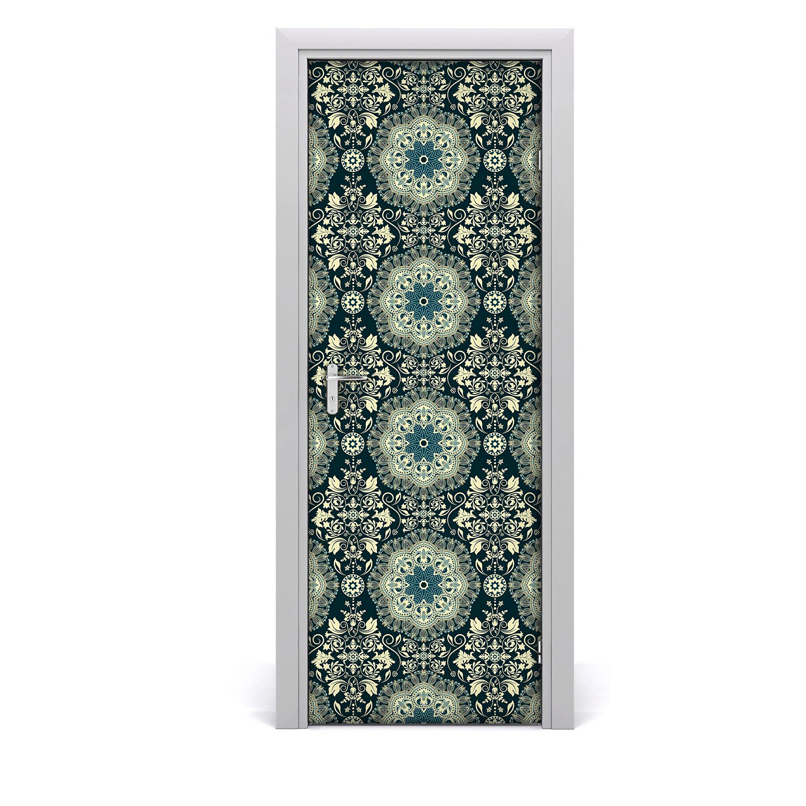 Décoration imperméable pour la porte du salon effet damassé 70x200cm