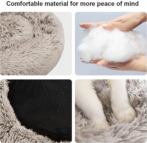 Miniatura 2 de Camas para gatos de interior, cama para perros de 20 pulgadas para perros pequeños y grandes, cama redonda lavable para cachorros y gatitos con