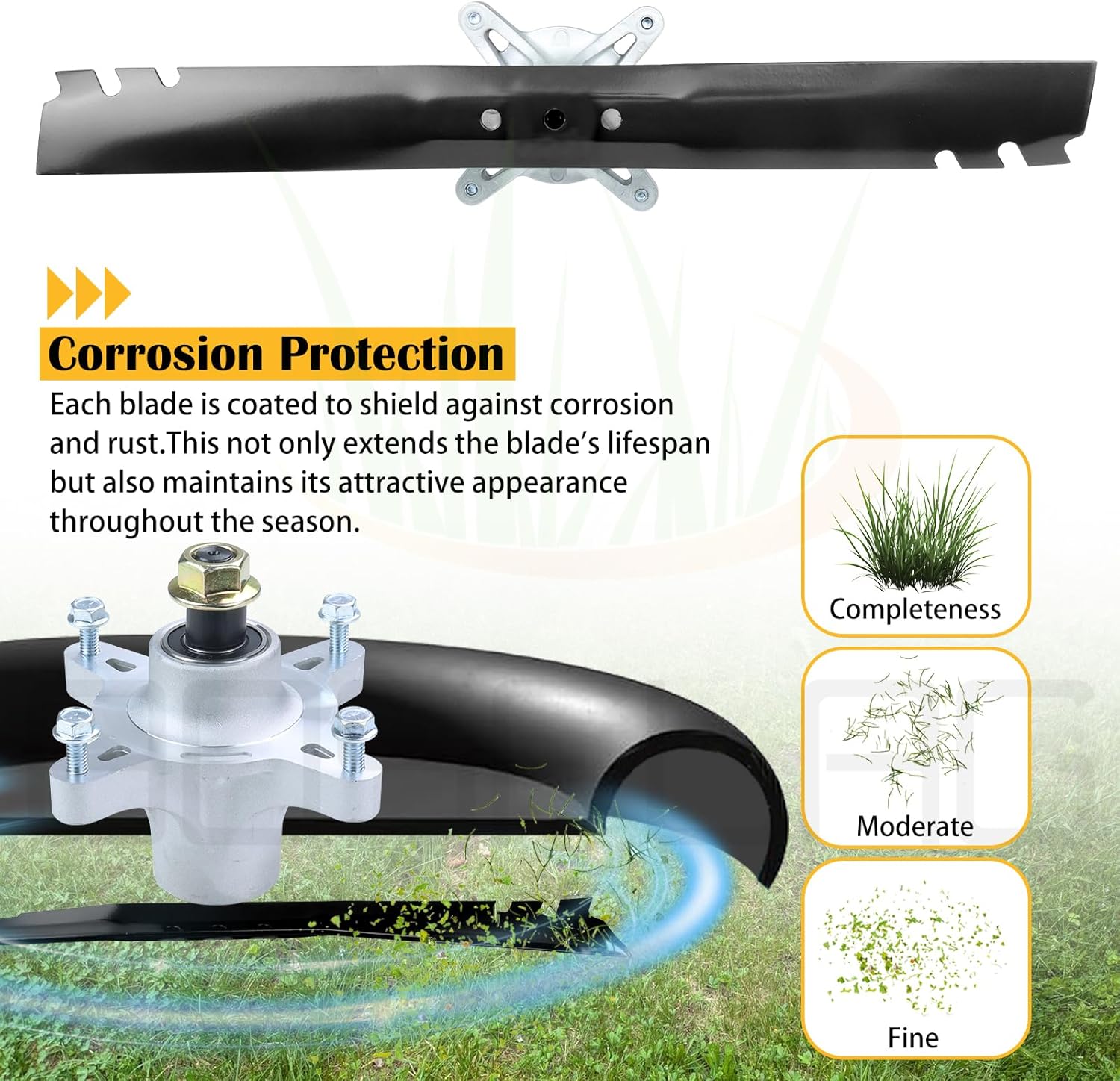 2 Pack 131-4547-03 Toro Blade with Hardware Replaces 131-4547-03, 108-9764, 108-9764-02P, 104-8697-03, 131-4546-03 Gator Mulching Blades for Toro 22 inch Recycler Lawn Mower Blade