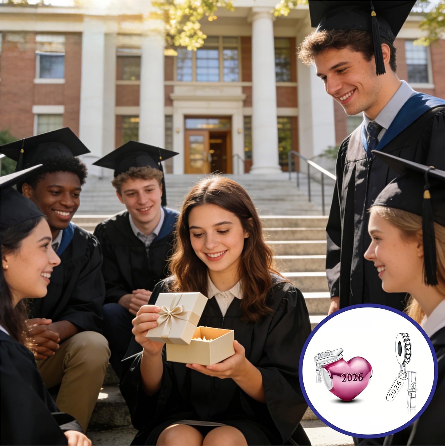 Heart Graduation 2026 Charms for Bracelets and Necklaces Bead Charm for Women - Image 5