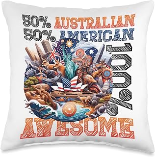 Australian-American Dual Citizenship Designs Dual Citizenship Australian American Throw Pillow, 16x16, Multicolor