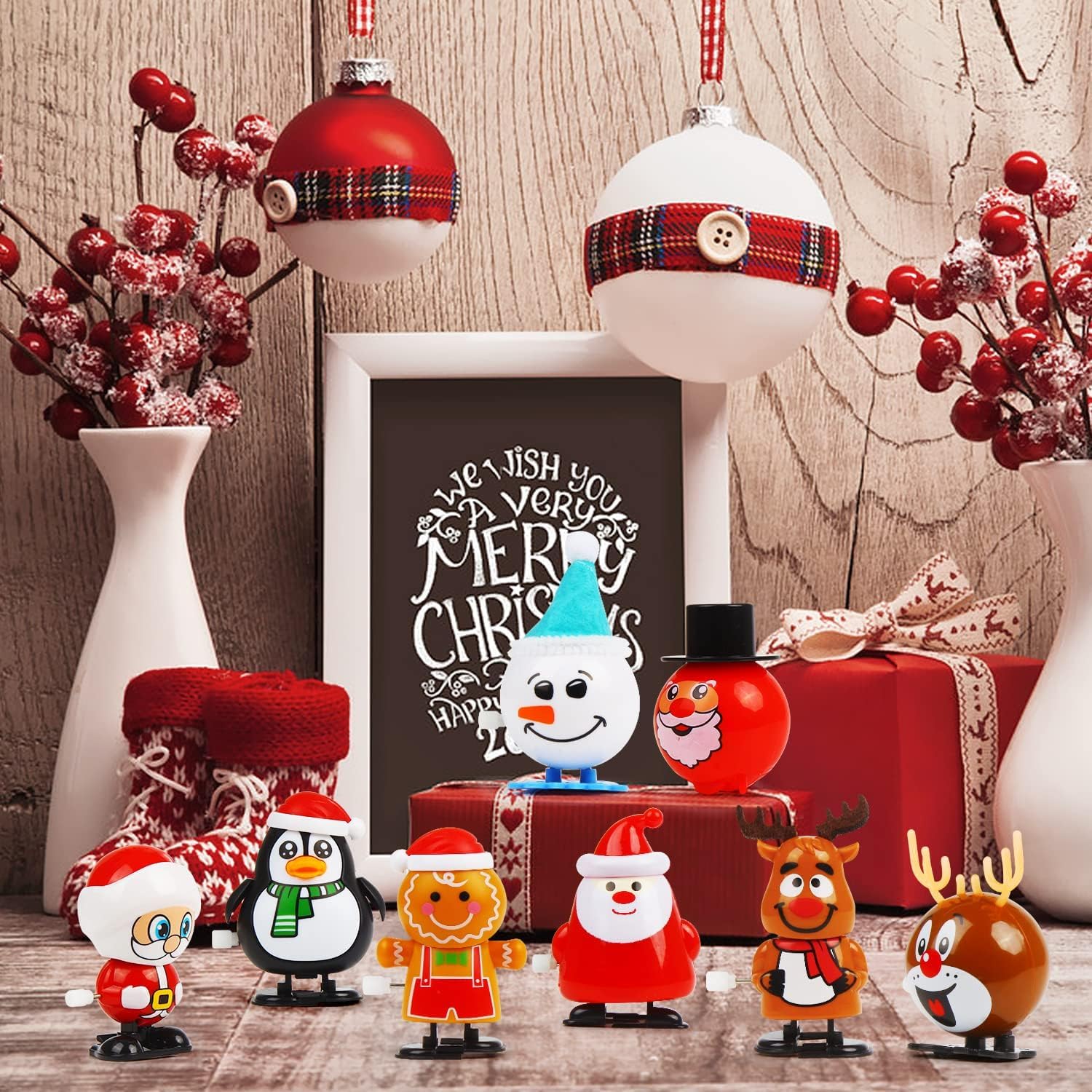 18 Pcs Juguete De Cuerda Regalo para Niños Decoracion Arbol Navidad Casa Adornos Hogar Decoración para El Arbol Interior Personalizadas Decoraciones Pack Cosas Alce Papá Noel