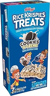 Rice Krispies Treats Marshmallow Snack Bars, Kids Snacks, School Lunch, Cookies'n'Creme, 5.4oz Box (7 Bars)