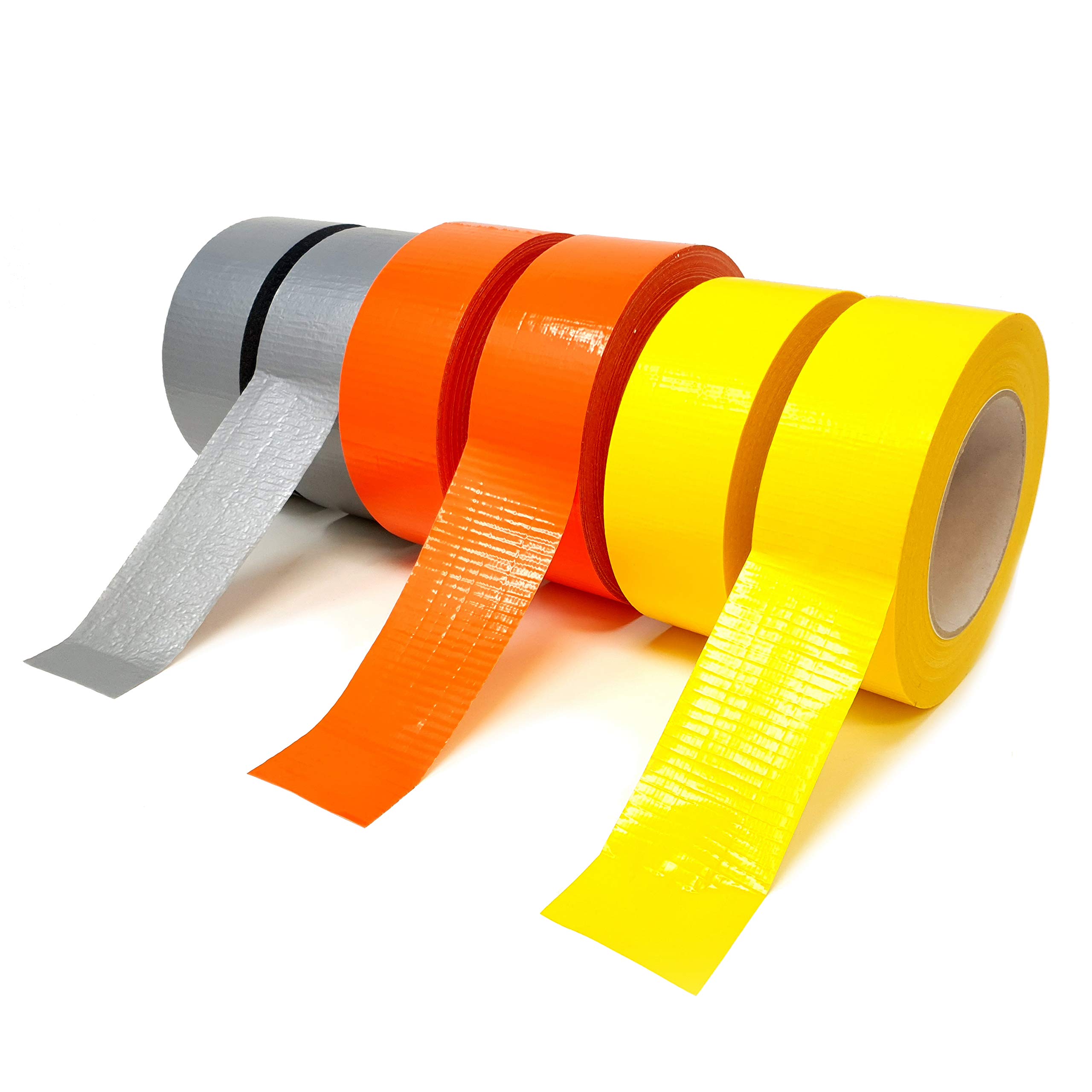 gws tapes 8 Rollen Gelb Gewebeklebeband, extra stark haftendes Panzerband zum Bündeln und Fixieren, Duct Tape - Gaffer Band in verschiedenen Farben, Länge 50m x 44 mm Breit