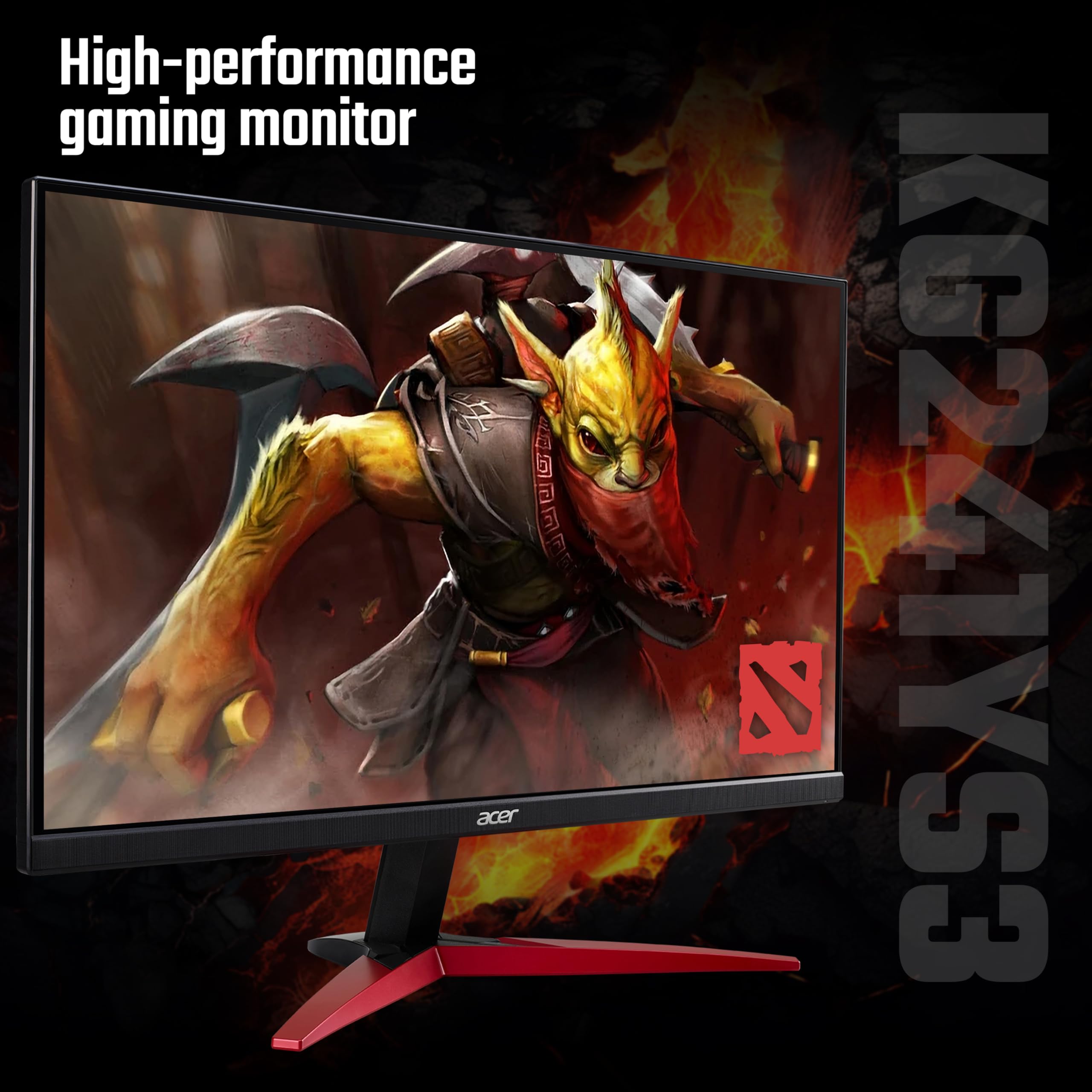 acer Nitro KG241YS3 24 inch Full HD (1920 x 1080) Gaming Monitor - 180Hz, 4ms, VA Panel, FreeSync Premium, 72% NTSC, HDR10, Speakers, DisplayPort, HDMI — view 2