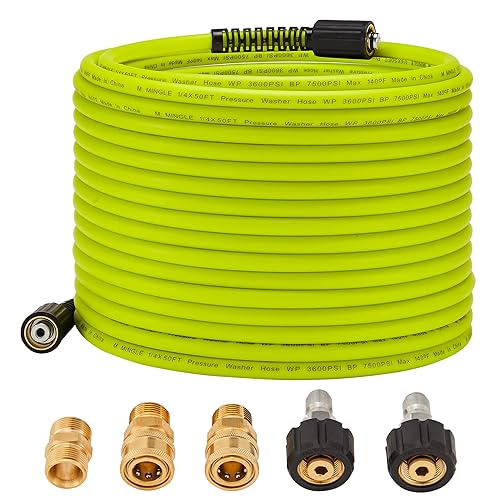 Miniatura 6 de M MINGLE Pistola de lavado a presión de repuesto con manguera de lavado a presión de varilla de extensión, 50 pies x 1/4 pulgadas, manguera de