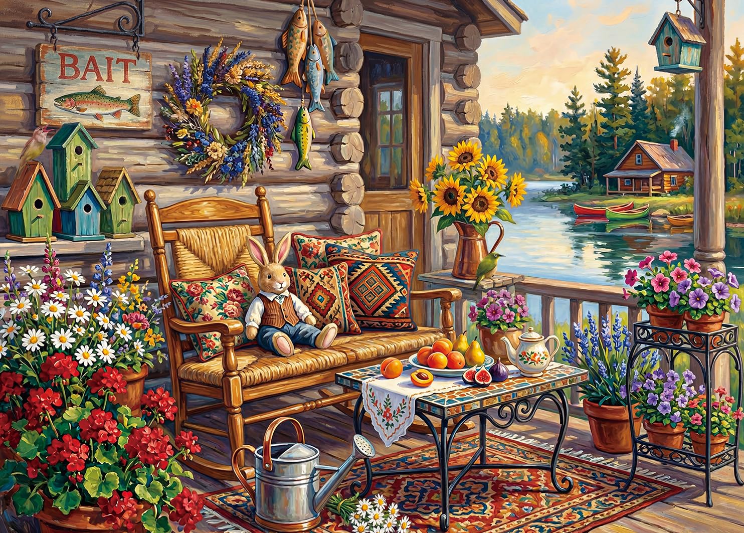 Puzzles 500 Pieces for Adults-Cabin by the Lake
