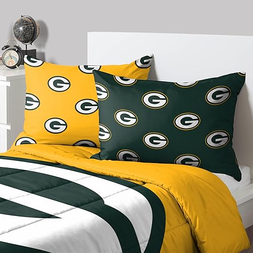 Miniatura 4 de FOCO NFL - Juego de ropa de cama en una bolsa, con logotipo del equipo de la NFL, 3 piezas