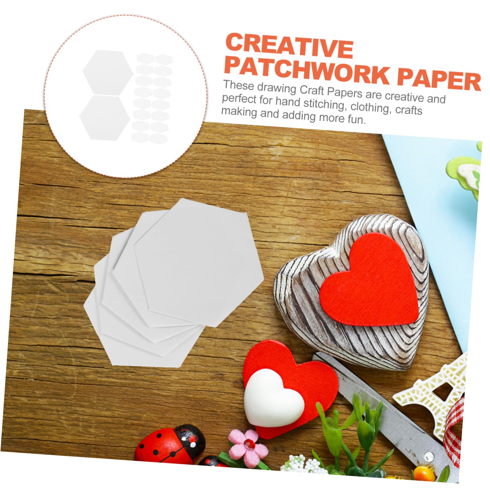 Uonlytech 2 Ensembles Outils De Patchwork Papier Hexagonal Réutilisables Pour Artisanat De Dessin Et Collage Créatif 300 Pièces * 2