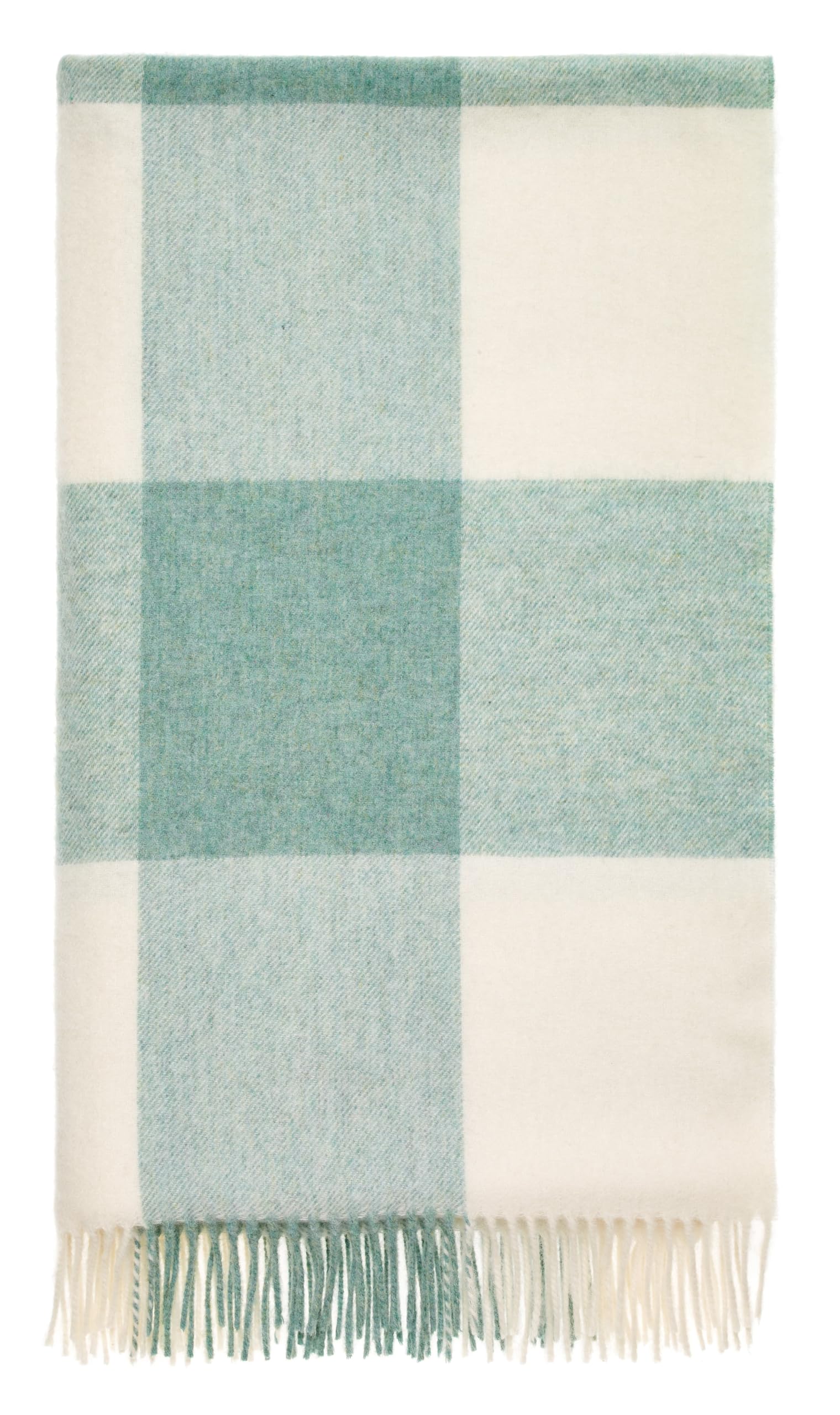 Bronte by Moon Pastel Block Check Eucalyptus (green) Throw Blanket