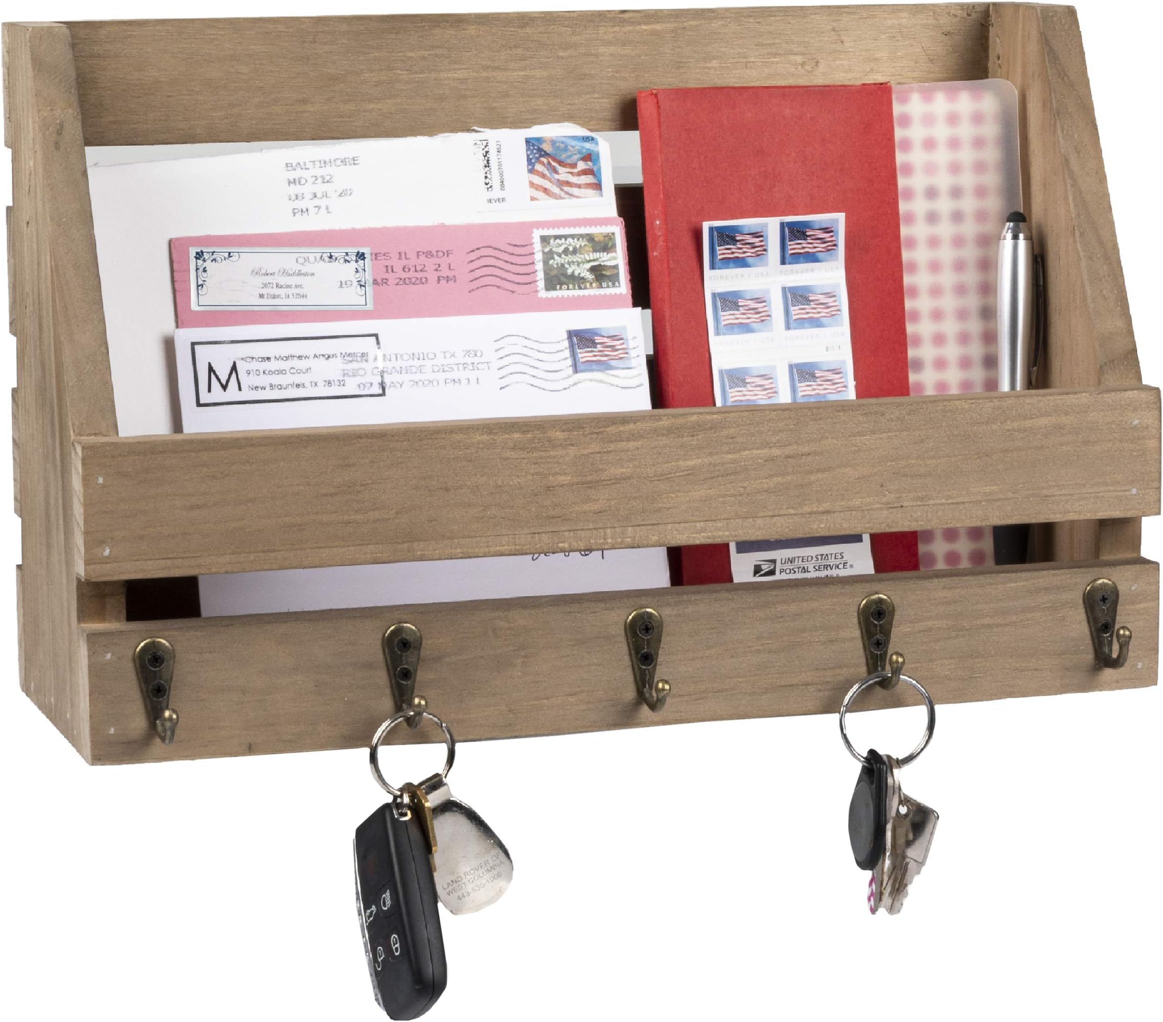 REALWAY Wall Mount Key Holder, Mail Sorter Key Rack, Self