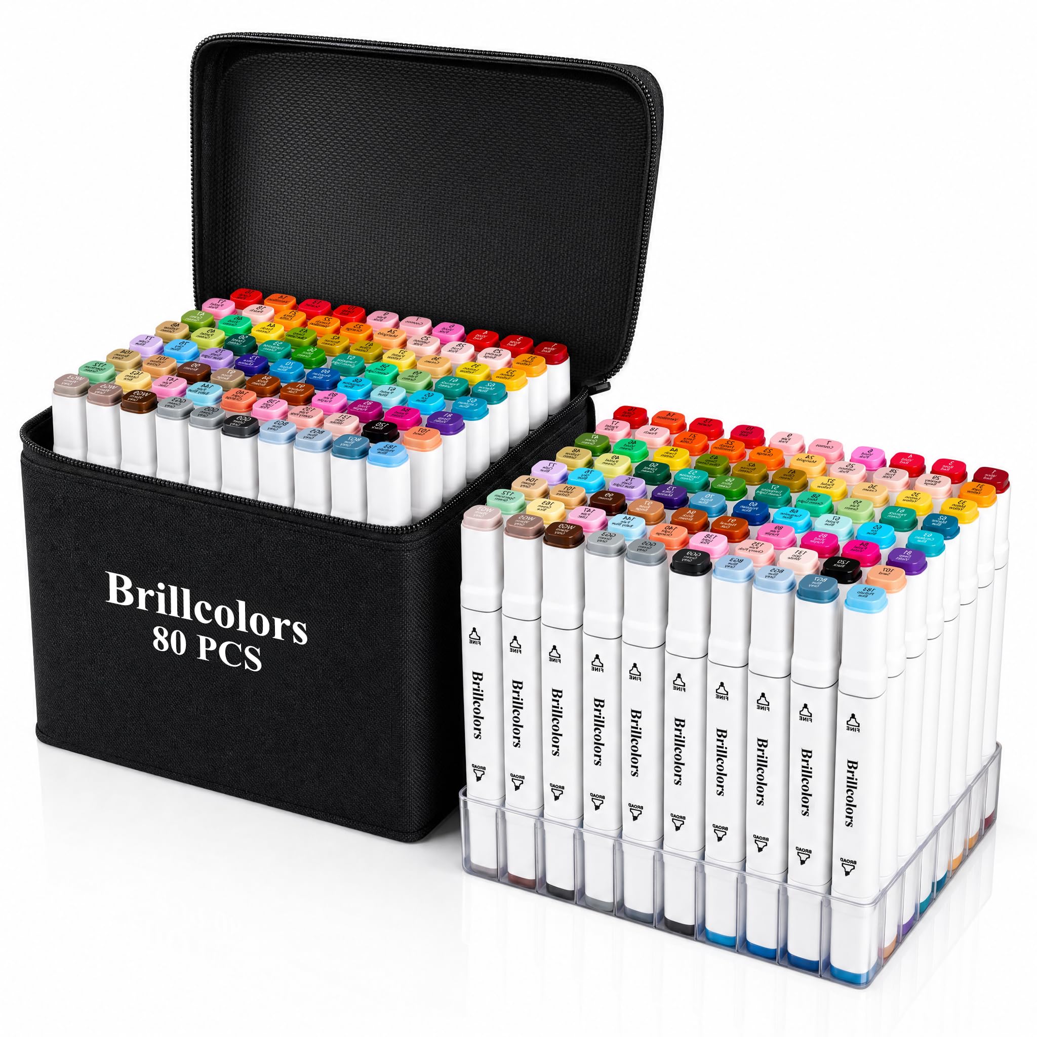 Brillcolors 80 Colors Alcohol Markers