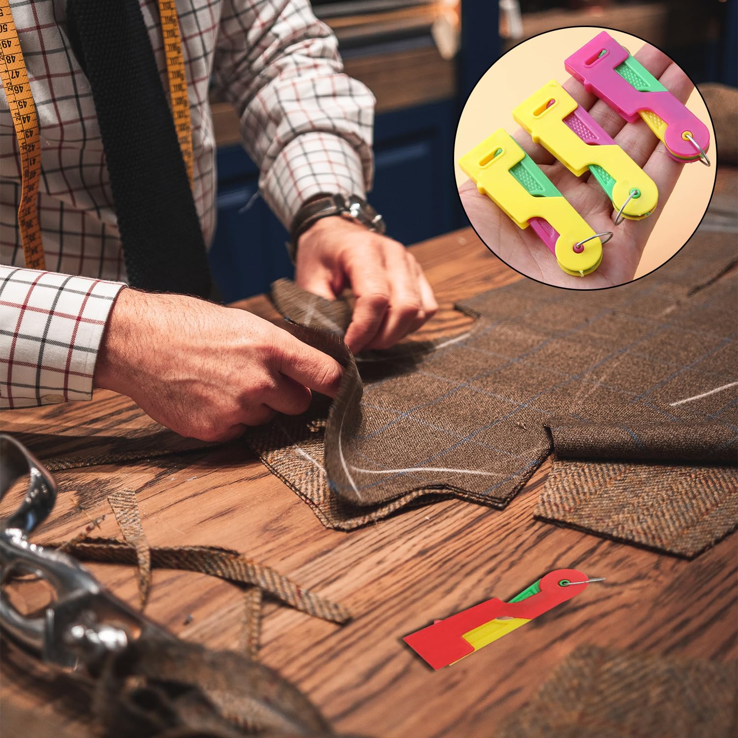 Enhebrador automático de agujas, enhebradores de agujas, enhebrador rápido para coser a mano y bricolaje para todos los entusiastas de la costura (B-6 piezas)